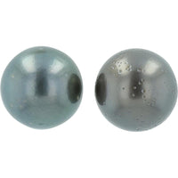 14K White Gold Stud Earrings with 11-11.6mm Round Pearls