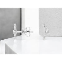 14K White Gold Stud Earrings with 5 Round Brilliant-Cut Diamonds - 0.15 Carats Total Diamond Weight