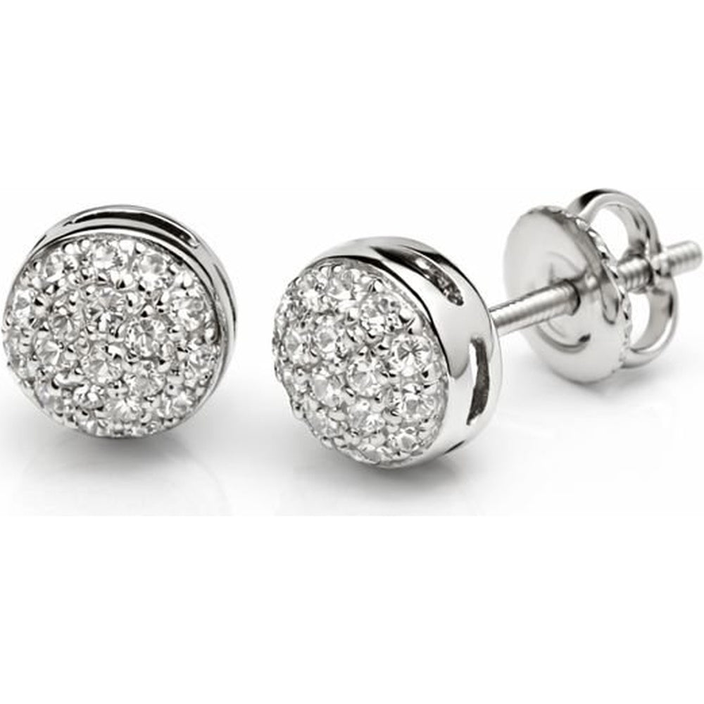 14K White Gold Stud Earrings with Round Brilliant Cut Diamonds - 0.40 Carat Total Diamond Weight by Auriventus