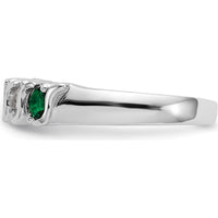 14K White Gold Swirl Band with 0.31 Carat Total Round Emeralds and Diamonds by 0