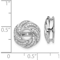 14K White Gold Swirl Diamond Jacket Earrings with Round Diamonds - 0.016 Carats Total Diamond Weight by Monteluci Fine Jewelry