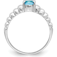 14K White Gold Swiss Blue Topaz Oval Ring - 0.30 Carat by Monteluci Fine Jewelry