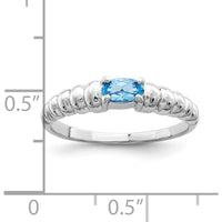 14K White Gold Swiss Blue Topaz Oval Ring - 0.30 Carat by Monteluci Fine Jewelry