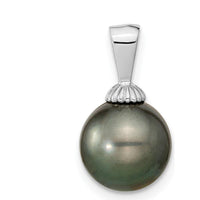 14K White Gold Tahitian Cultured Pearl Pendant - 9-10mm by Monteluci Fine Jewelry