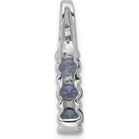14K White Gold Tanzanite and Diamond 3-Stone Pendant Slide - 0.22 Carat Total Gem Weight by Monteluci Fine Jewelry