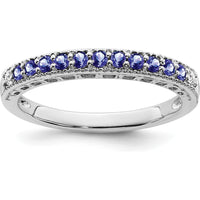 14K White Gold Tanzanite and Diamond Band - 0.025 Carat Tanzanite, 0.02 Carat Diamond Total Carat Weight by 0