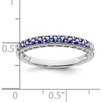 14K White Gold Tanzanite and Diamond Band - 0.025 Carat Tanzanite, 0.02 Carat Diamond Total Carat Weight by 0