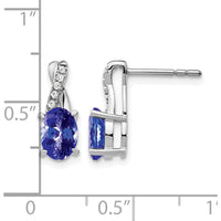 14K White Gold Tanzanite and Diamond Drop Earrings - 0.75 Carat Tanzanite, 0.06 Carat Diamonds by Monteluci Fine Jewelry