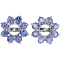 14K White Gold Tanzanite Earring Jackets - 3.00 Carat Total Tanzanite Weight