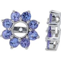 14K White Gold Tanzanite Earring Jackets - 3.00 Carat Total Tanzanite Weight
