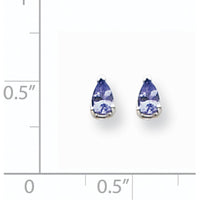 14K White Gold Tanzanite Stud Earrings - 0.250 Carat Total Gem Weight by Oro Pregiato