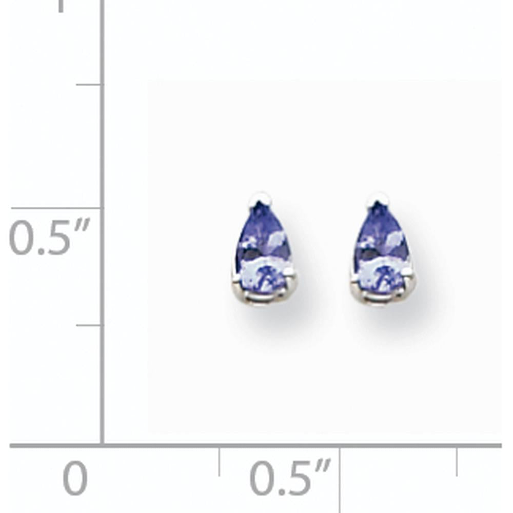 14K White Gold Tanzanite Stud Earrings - 0.250 Carat Total Gem Weight by Oro Pregiato