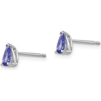 14K White Gold Tanzanite Stud Earrings - 0.250 Carat Total Gem Weight by Oro Pregiato
