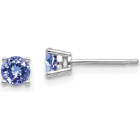 14K White Gold Tanzanite Stud Earrings - 0.33 Carat Total Gem Weight by Monteluci Fine Jewelry