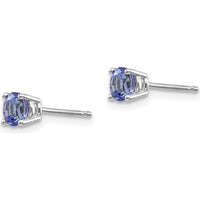 14K White Gold Tanzanite Stud Earrings - 0.33 Carat Total Gem Weight by Monteluci Fine Jewelry