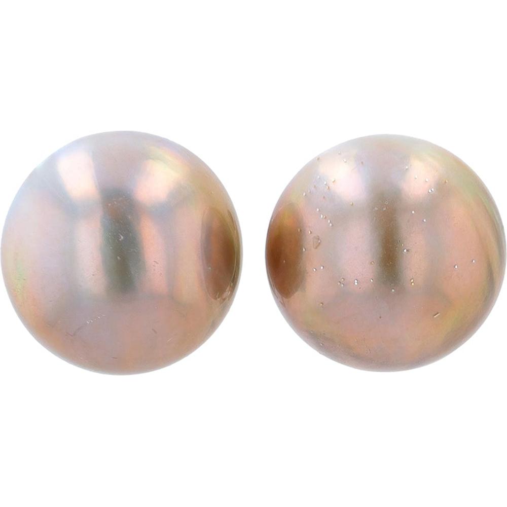 14K White Gold Tasaki Pearl Necklace & Stud Set with Lustrous Pearls