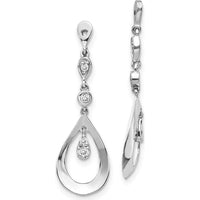 14K White Gold Teardrop Dangle Earring Jackets with Round Diamonds - 0.075 Carats Total Diamond Weight by Monteluci Fine Jewelry