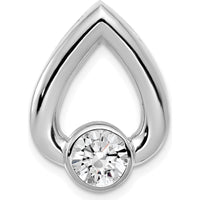 14K White Gold Teardrop Pendant Mounting for 5.8mm Round Stone - No Stone Included by Oro Pregiato