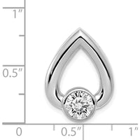 14K White Gold Teardrop Pendant Mounting for 5.8mm Round Stone - No Stone Included by Oro Pregiato