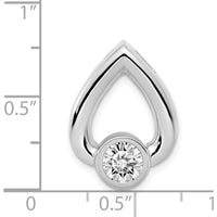 14K White Gold Teardrop Pendant Mounting for 5mm Round Stone by Oro Pregiato