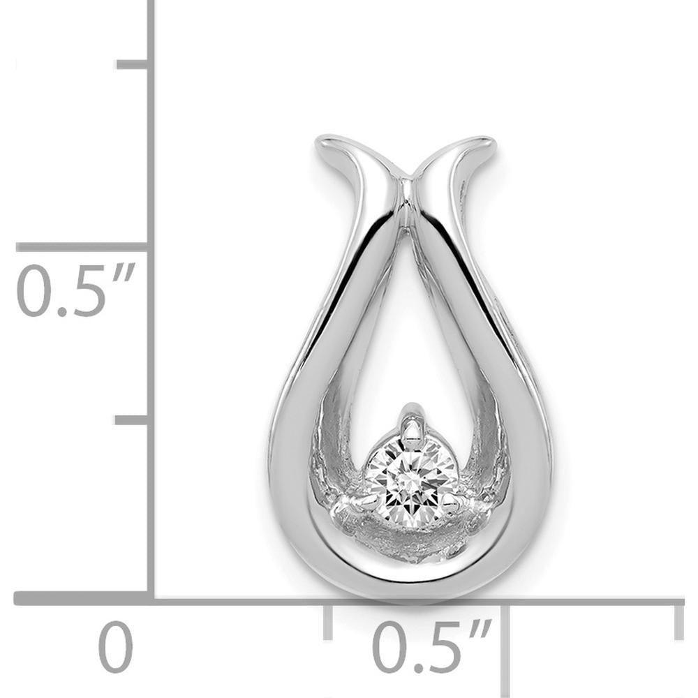 14K White Gold Teardrop Pendant with 0.15 Carat Round Diamond - G-I Color, I2 Clarity by Monteluci Fine Jewelry