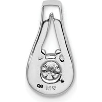 14K White Gold Teardrop Pendant with 4.7mm Round Stone Mounting - Fits Up to 6mm Omega by Oro Pregiato