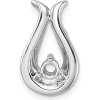 14K White Gold Teardrop-Shape Slide Mounting for 3.4mm Stone - Customizable Pendant by Oro Pregiato