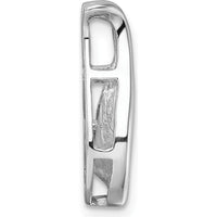 14K White Gold Teardrop-Shape Slide Mounting for 3.4mm Stone - Customizable Pendant by Oro Pregiato