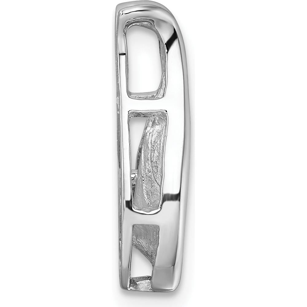 14K White Gold Teardrop-Shape Slide Mounting for 3.4mm Stone - Customizable Pendant by Oro Pregiato