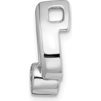 14K White Gold Teardrop Slide Pendant Mounting for 4mm Round Stone - Rhodium Plated by Oro Pregiato