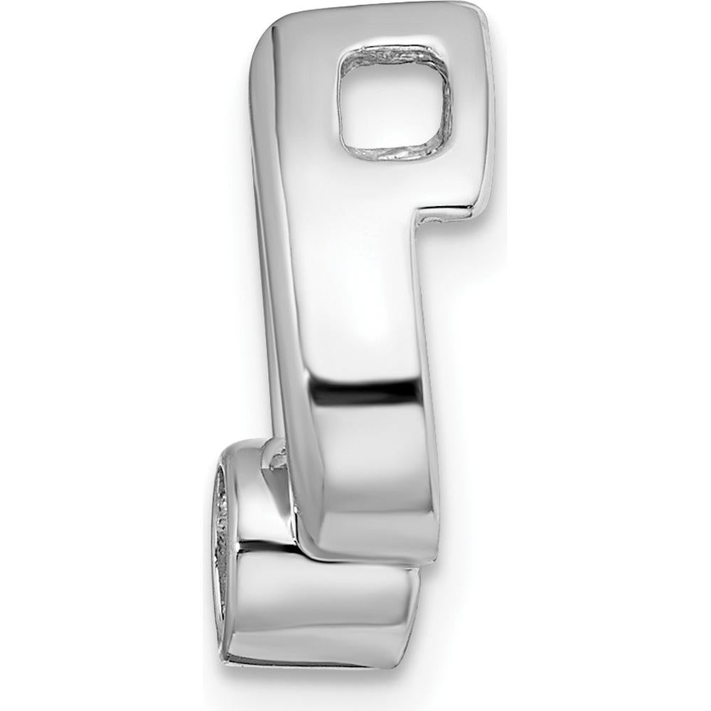 14K White Gold Teardrop Slide Pendant Mounting for 4mm Round Stone - Rhodium Plated by Oro Pregiato