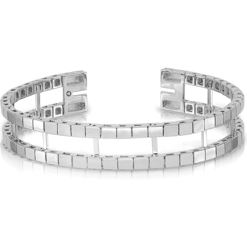 14K White Gold Tennis Bracelet Jacket Blank - 6.5" Length, Polished Finish by Monteluci Fine Jewelry