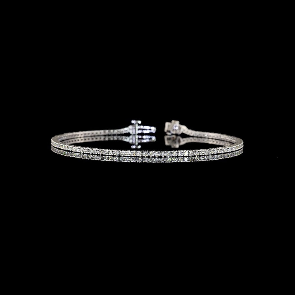 14K White Gold Tennis Bracelet with 104 Prong-Set Round Lab Grown Diamonds - 1.42 Carat Total Weight, E-F Color, VS2 Clarity - Covaloro Fine Jewelry
