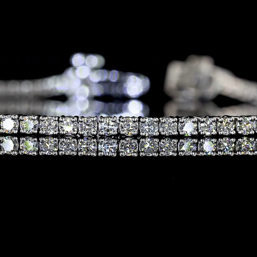 14K White Gold Tennis Bracelet with 104 Prong-Set Round Lab Grown Diamonds - 1.42 Carat Total Weight, E-F Color, VS2 Clarity - Covaloro Fine Jewelry