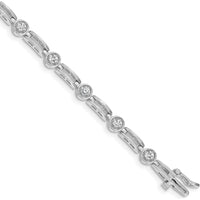 14K White Gold Tennis Bracelet with 11 Round Diamonds - 3/4 Carat Total Diamond Weight by Monteluci Fine Jewelry