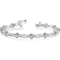 14K White Gold Tennis Bracelet with 11 Round Diamonds - 3/4 Carat Total Diamond Weight by Monteluci Fine Jewelry