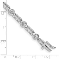 14K White Gold Tennis Bracelet with 11 Round Diamonds - 3/4 Carat Total Diamond Weight by Monteluci Fine Jewelry