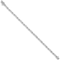 14K White Gold Tennis Bracelet with 11 Round Diamonds in 4-Prong Settings - 1.1 Carat Total Diamond Weight by Monteluci Fine Jewelry
