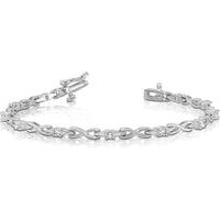 14K White Gold Tennis Bracelet with 11 Round Diamonds in 4-Prong Settings - 1.1 Carat Total Diamond Weight by Monteluci Fine Jewelry