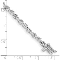 14K White Gold Tennis Bracelet with 11 Round Diamonds in 4-Prong Settings - 1.1 Carat Total Diamond Weight by Monteluci Fine Jewelry