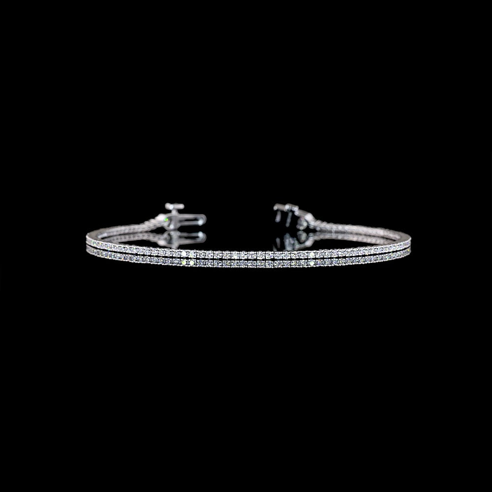 14K White Gold Tennis Bracelet with 111 Prong-Set Round Lab Diamonds - 0.97 Carat Total Diamond Weight - Covaloro Fine Jewelry