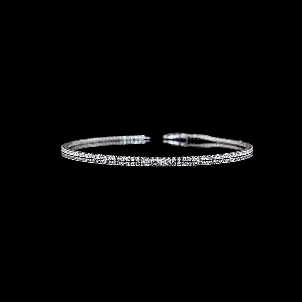 14K White Gold Tennis Bracelet with 117 Round Brilliant Cut Lab Diamonds - 0.85 Carat Total Weight (E-F Color, VS Clarity) - Covaloro Fine Jewelry