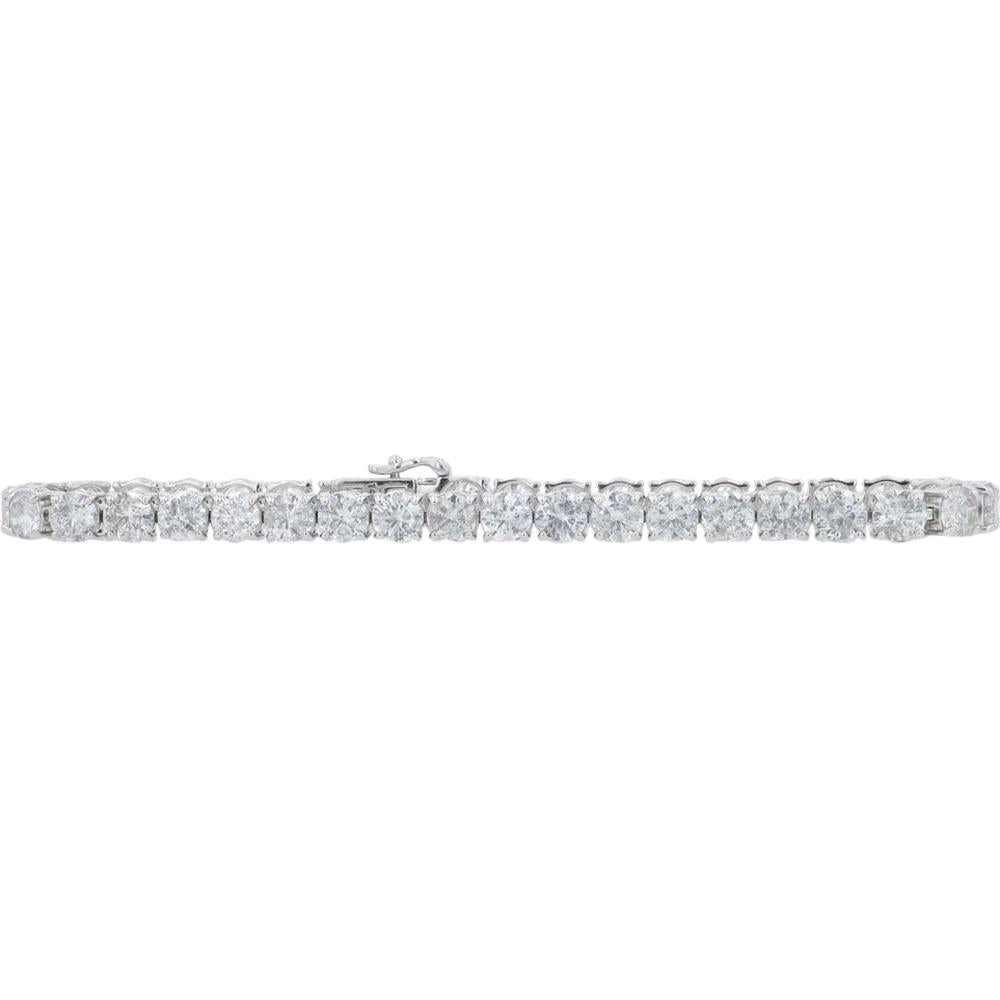 14K White Gold Tennis Bracelet with 12.33 Carats of Diamond Brilliance