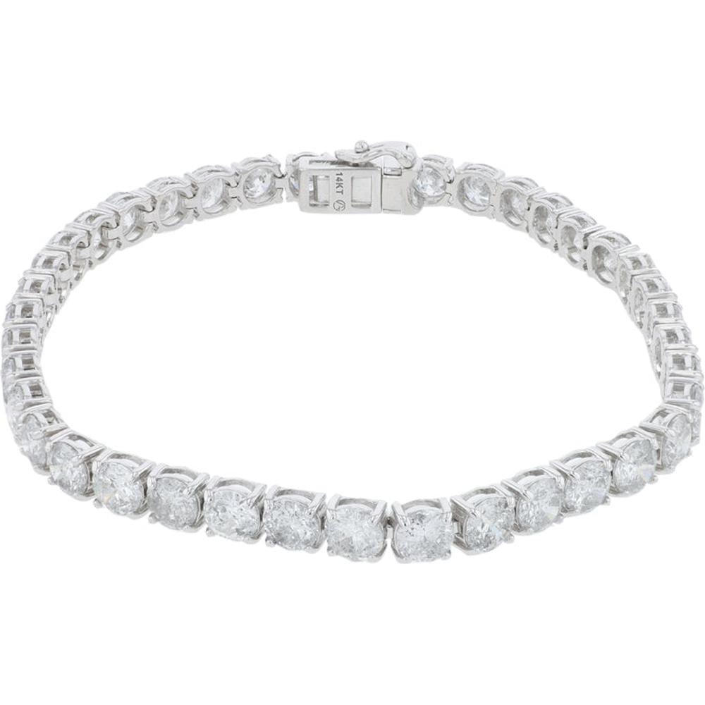 14K White Gold Tennis Bracelet with 12.33 Carats of Diamond Brilliance