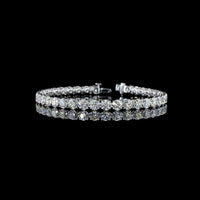 14K White Gold Tennis Bracelet with 15 Carats of Round Brilliant Cut Lab Diamonds - 37 Stones in Prong Setting - Covaloro Fine Jewelry