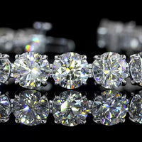 14K White Gold Tennis Bracelet with 19.93 Carats Round Brilliant Cut Lab Diamonds and Marquise Accents - 20.23 Total Carat Weight - Covaloro Fine Jewelry