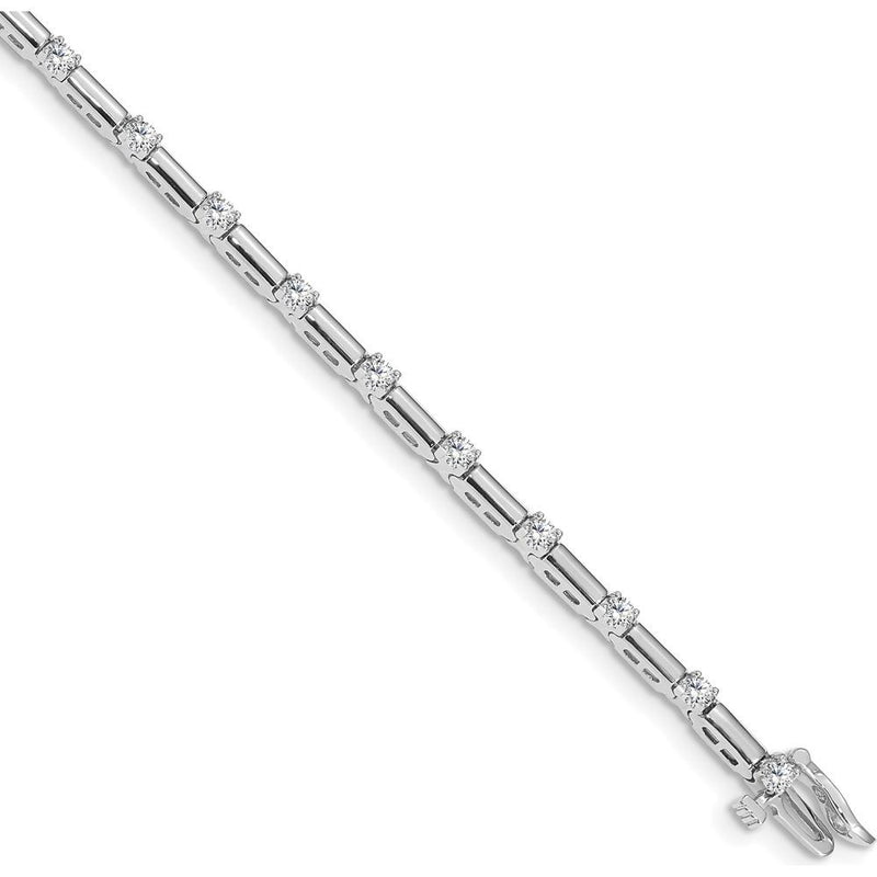14K White Gold Tennis Bracelet with 19 Round Diamonds - 1.0 Carat Total Diamond Weight by Monteluci Fine Jewelry