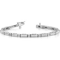 14K White Gold Tennis Bracelet with 19 Round Diamonds - 1.0 Carat Total Diamond Weight by Monteluci Fine Jewelry