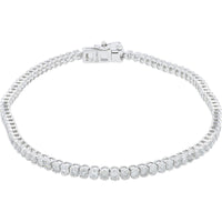 14K White Gold Tennis Bracelet with 2.00 Carat Round Brilliant-Cut Diamonds