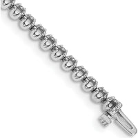 14K White Gold Tennis Bracelet with 2.09 Carat Total Round Diamonds in 4-Prong Setting - 7" by Monteluci Fine Jewelry